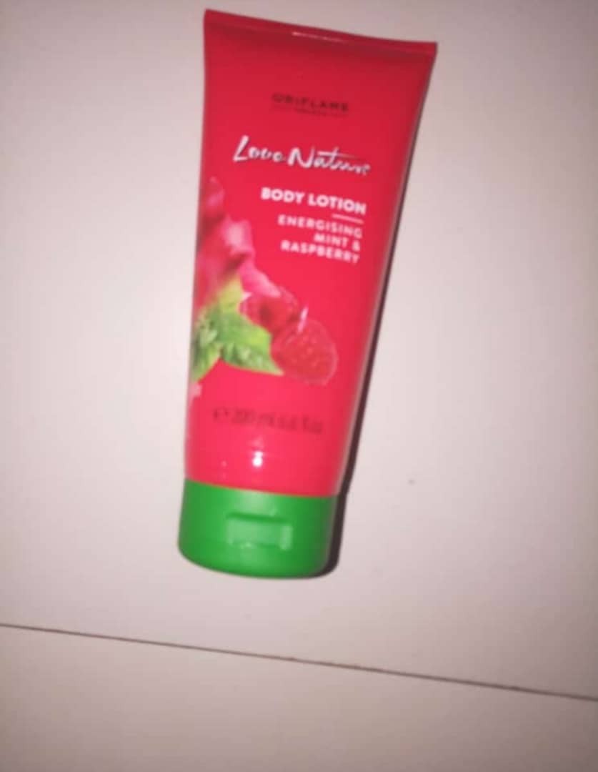 Love Nature raspberry and mint body lotion